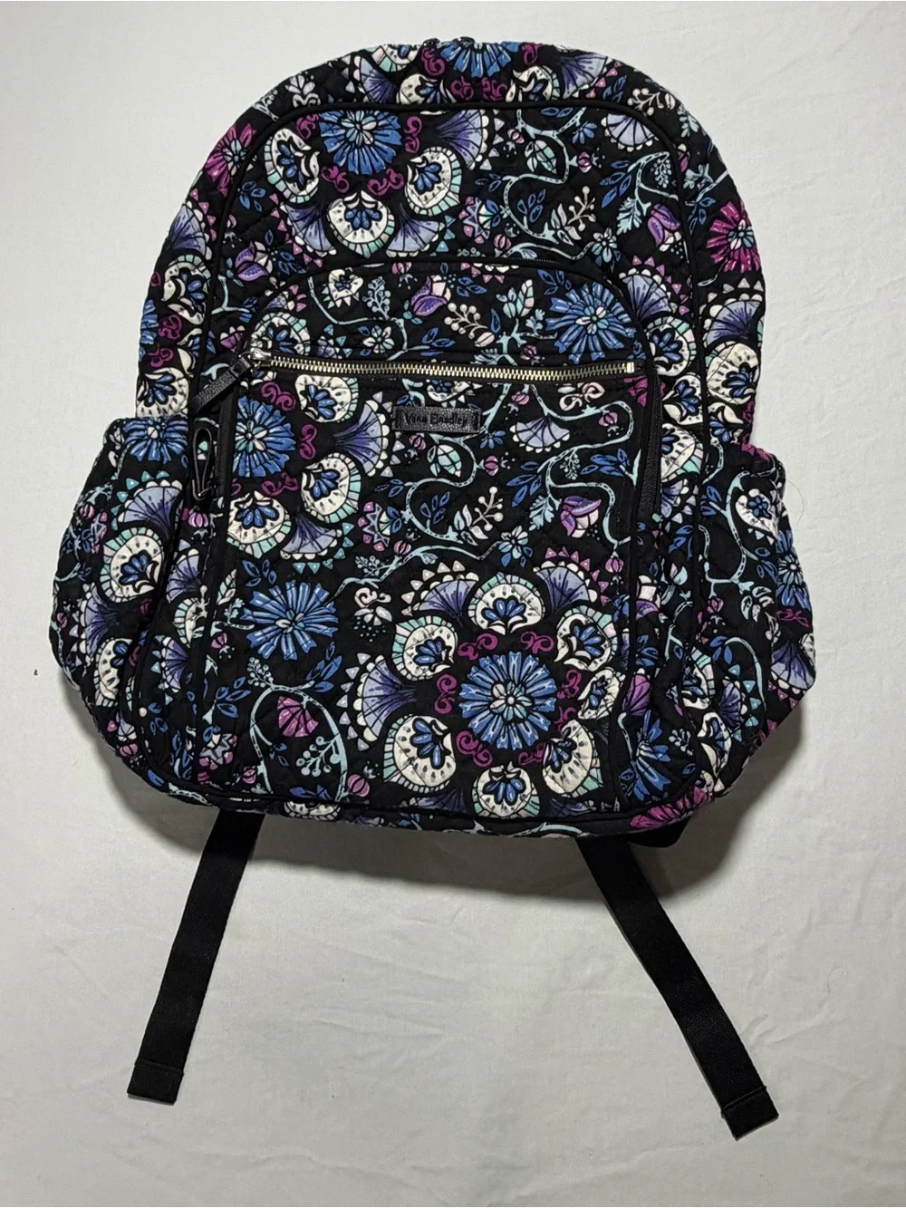 Vera Bradley Iconic Campus Backpack in the black floral Bramble pattern